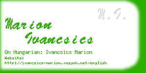 marion ivancsics business card